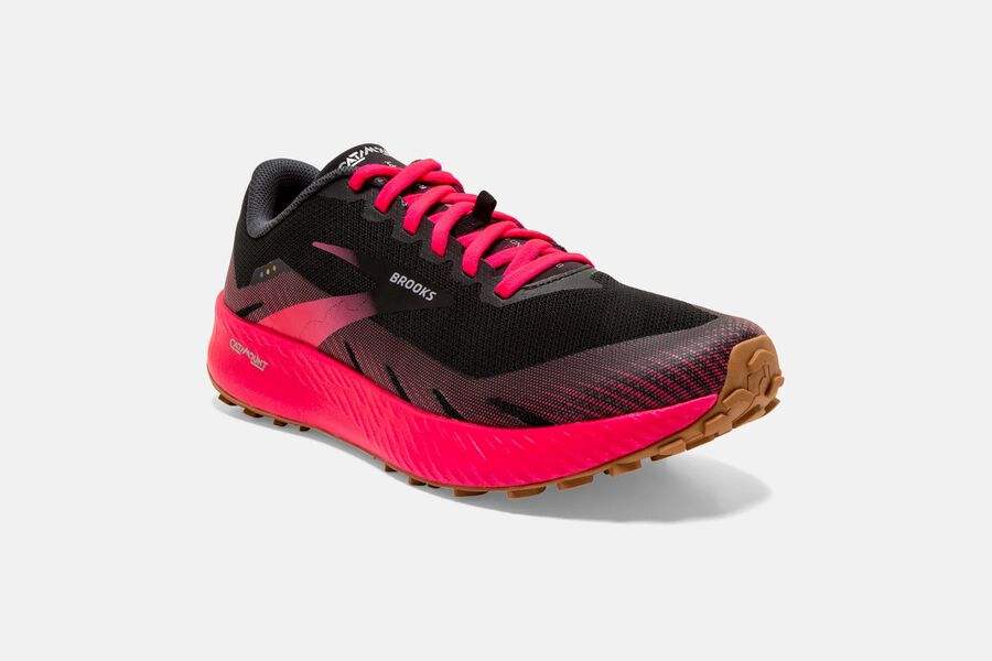 Brooks Catamount Trail Loopschoenen Dames - Zwart/Rood - 917284LJA